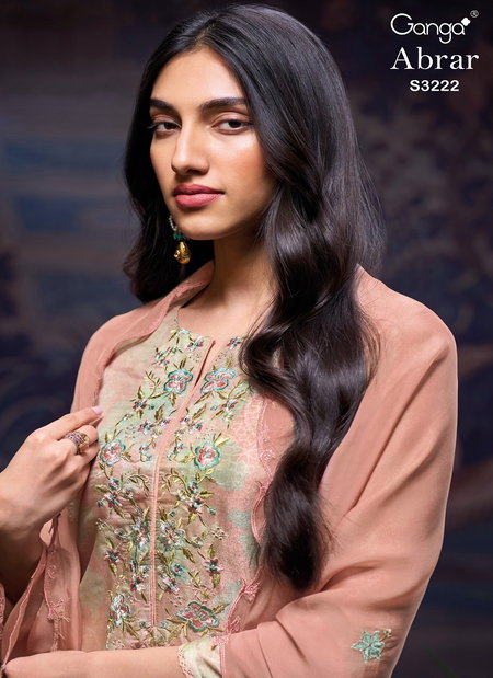 Abrar By Ganga Bemberg Silk Jacquard Printed Designer Salwar Online Wholesale